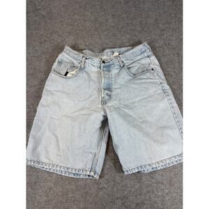 Vintage 90s Brittania Denim Jorts Shorts Men 32 Blue Button Fly Baggy Light Wash